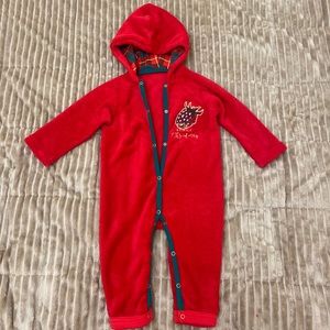 Warm baby bodysuit “Berry Christmas” 9-12 months